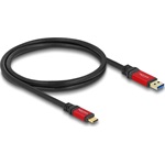 Delock USB-C 3.2 Gen2 -> USB-A 3.2 Gen 2 M/M adatkábel 1m fekete-piros