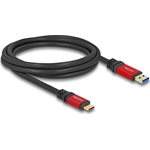 Delock USB-C 3.2 Gen2 -> USB-A 3.2 Gen 2 M/M adatkábel 2m fekete-piros