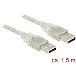 Delock USB-A 2.0 - USB-A 2.0 M/M adatkábel 1.5m átlátszó