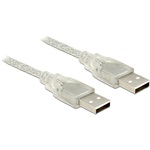 Delock USB-A 2.0 - USB-A 2.0 M/M adatkábel 1m átlátszó