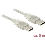 Delock USB-A 2.0 - USB-A 2.0 M/M adatkábel 5m átlátszó