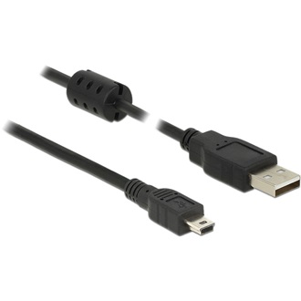 Delock USB-A 2.0 -> USB-B 2.0 mini M/M adatkábel 1m fekete