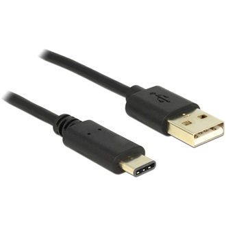 Delock USB-C -> USB-A 2.0 M/M adatkábel 2m fekete 3A