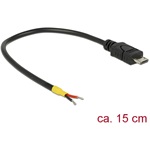 Delock USB-B 2.0 micro -> nyitott vezeték M/M tápkábel 0.15m fekete