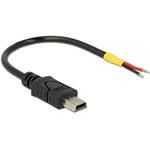 Delock USB-B 2.0 mini -> nyitott vezeték M/M tápkábel 0.1m fekete