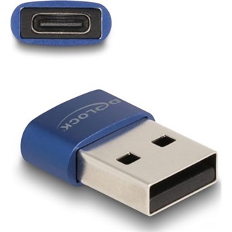 Delock USB-A 2.0 -> USB-C M/F adapter kék