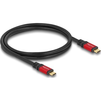 Delock 20Gbps USB-C 3.2 Gen2 -> USB-C 3.2 Gen2 M/M adatkábel 0.8m fekete-piros