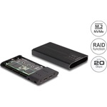 Delock USB 20 Gbps külső ház 2 db. M.2 NVMe PCIe SSD számára USB Type-C  anyával és RAID-del - eszköz nélküli szerelés l