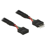 Delock USB-A Pinheader 9pin - USB-A pinheader 9pin M/F adatkábel hosszabbító 0.1m fekete