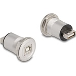Delock USB 2.0 A-típusú   B-típusú beépített anya alumínium