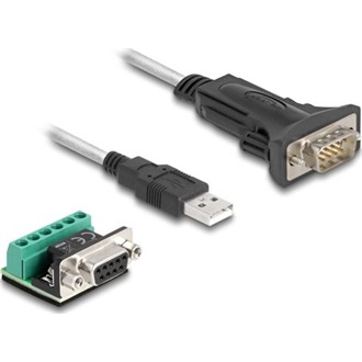 Delock USB 2.0 A-típusú adapter   1 x soros RS-422/485 apa 6 tűs terminal blockkal 5 V 1 m