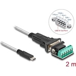 Delock USB 2.0 A-típusú adapter   1 x soros RS-422/485 apa 6 tűs terminal blockkal 5 V 2 m