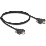 Delock USB-A 2.0 -> USB-A 2.0 M/M adatkábel 1m fekete rögzítő csavarokkal