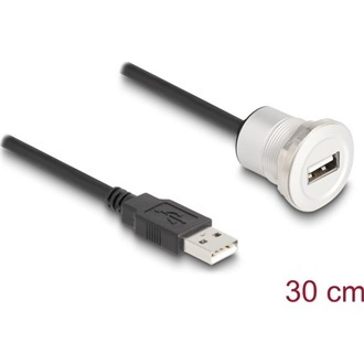 Delock USB 2.0 A-típusúbeépített anya kábelcsatlakozóval 30 cm, alumínium