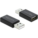 Delock USB-A 2.0 -> USB-A 2.0 M/F adatblokkoló  fekete