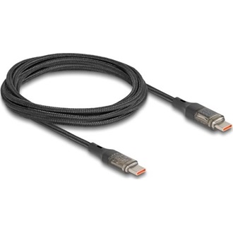 Delock USB-C -> USB-C M/M töltőkábel 2m fekete töltés kijelzővel