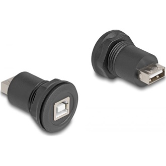 Delock USB 2.0 B-típusú   USB 2.0 A-típusú beépített csatlakozóval fekete