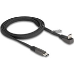 Delock USB-C -> USB-C M/F adatkábel 1m fekete-szürke egyenes/90°