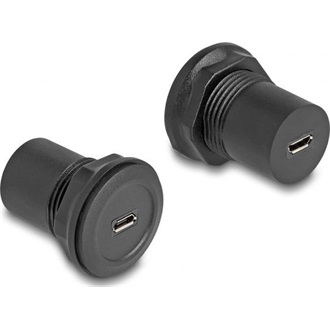 Delock USB 2.0 Micro-B-típusú   USB 2.0 Micro-B-típusú beépített csatlakozóval fekete