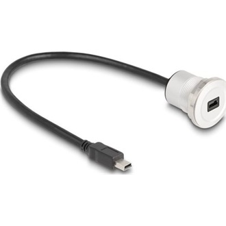 Delock USB 2.0 Mini-B beépített anya kábelcsatlakozóval 30 cm, alumínium