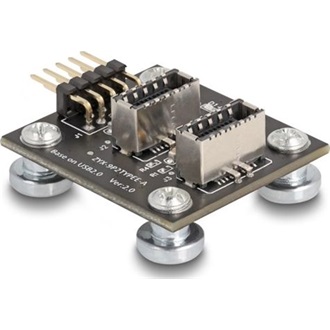 Delock USB 2.0 adapter tűfejes anya - 2 x belső E-típusú A kulcs USB hajlított, mágneses anya tűfejes USB kábellel 30 cm