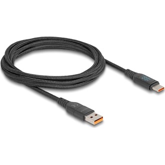 Delock USB-C USB-A 2.0 -> USB-C M/M töltőkábel 2m fekete