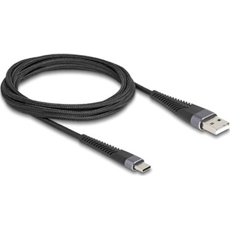 Delock USB 2.0 kábel A-típusú USB apa - USB Type-C  apa meghosszabbított hajlítás védelemmel 2 m