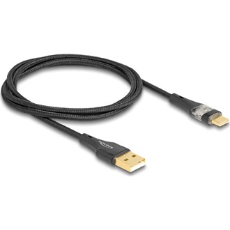 Delock USB-C -> USB-A 2.0 M/M töltőkábel 1m fekete