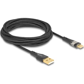 Delock USB-C -> USB-A 2.0 M/M töltőkábel 3m fekete