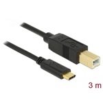 Delock USB-B 2.0 -> USB-C M/M adatkábel 3m fekete