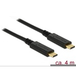Delock USB-C -> USB-C M/M adatkábel 4m fekete PD 5A E-Marker