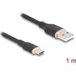 Delock USB 2.0 kábel USB A-típusú dugó - USB Type-C  dugó 1 m fekete Szilikon