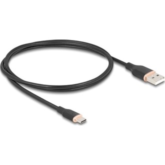 Delock USB 2.0 kábel USB A-típusú dugó - USB Type-C  dugó 1 m fekete Szilikon