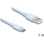Delock USB 2.0 kábel USB A-típusú dugó - USB Type-C  dugó 1 m kék Szilikon