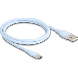 Delock USB 2.0 kábel USB A-típusú dugó - USB Type-C  dugó 1 m kék Szilikon