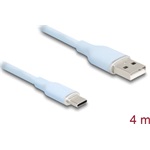 Delock USB 2.0 kábel USB A-típusú dugó - USB Type-C  dugó 4 m kék Szilikon
