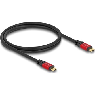 Delock USB-C -> USB-C M/M adatkábel 1m fekete-piros