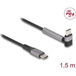 Delock USB 2.0 kábel USB Type-C  apa   apa eszközökhöz hajlított álló funkcióval PD 3.0 60 W 1,5 m