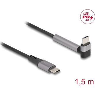 Delock USB 2.0 kábel USB Type-C  apa   apa eszközökhöz hajlított álló funkcióval PD 3.0 60 W 1,5 m
