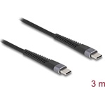 Delock USB-C -> USB-C M/M adatkábel 3m fekete PD 3.0 60W 