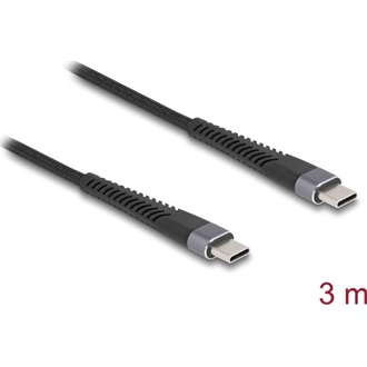 Delock USB-C -> USB-C M/M adatkábel 3m fekete PD 3.0 60W 