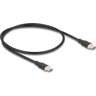 Delock USB 2.0 kábel USB Type-C  dugó - dugó PD 3.0 60 W 0,5 m fekete Szilikon