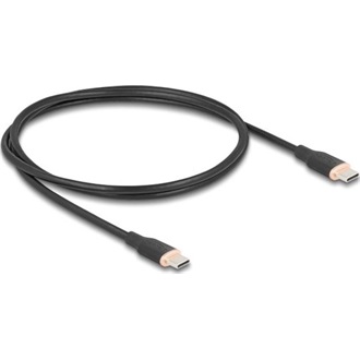 Delock USB 2.0 kábel USB Type-C  dugó - dugó PD 3.0 60 W 1 m fekete Szilikon