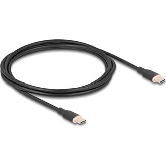 Delock USB 2.0 kábel USB Type-C  dugó - dugó PD 3.0 60 W 2,5 m fekete Szilikon
