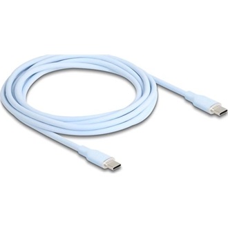 Delock USB 2.0 kábel USB Type-C  dugó - dugó PD 3.0 60 W 2,5 m kék Szilikon