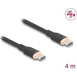 Delock USB 2.0 kábel USB Type-C  dugó - dugó PD 3.0 60 W 4 m fekete Szilikon