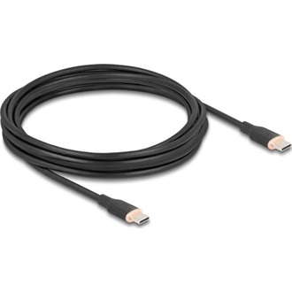 Delock USB 2.0 kábel USB Type-C  dugó - dugó PD 3.0 60 W 4 m fekete Szilikon