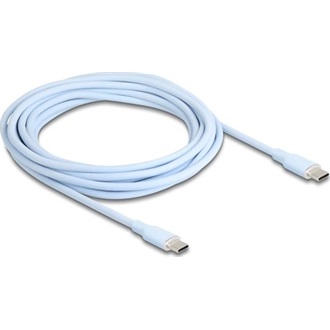 Delock USB 2.0 kábel USB Type-C  dugó - dugó PD 3.0 60 W 4 m kék Szilikon
