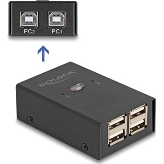 Delock USB 2.0 kapcsoló 2 PC - 4 eszköz