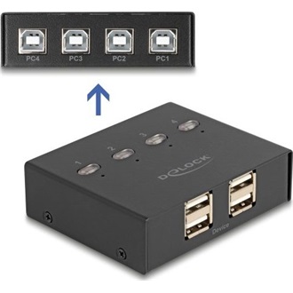 Delock USB 2.0 kapcsoló 4 személyi számítógép - 4 eszköz